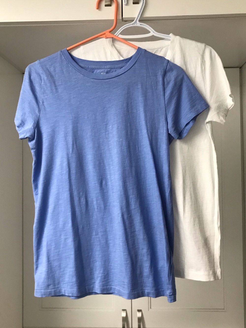 J. Crew  Blue & White Slub Cotton Crewneck Tees US Small